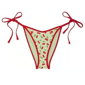 1304 NWT PINK by Frankies Bikinis Monty Bikini Bottom Cherry Hearts MED